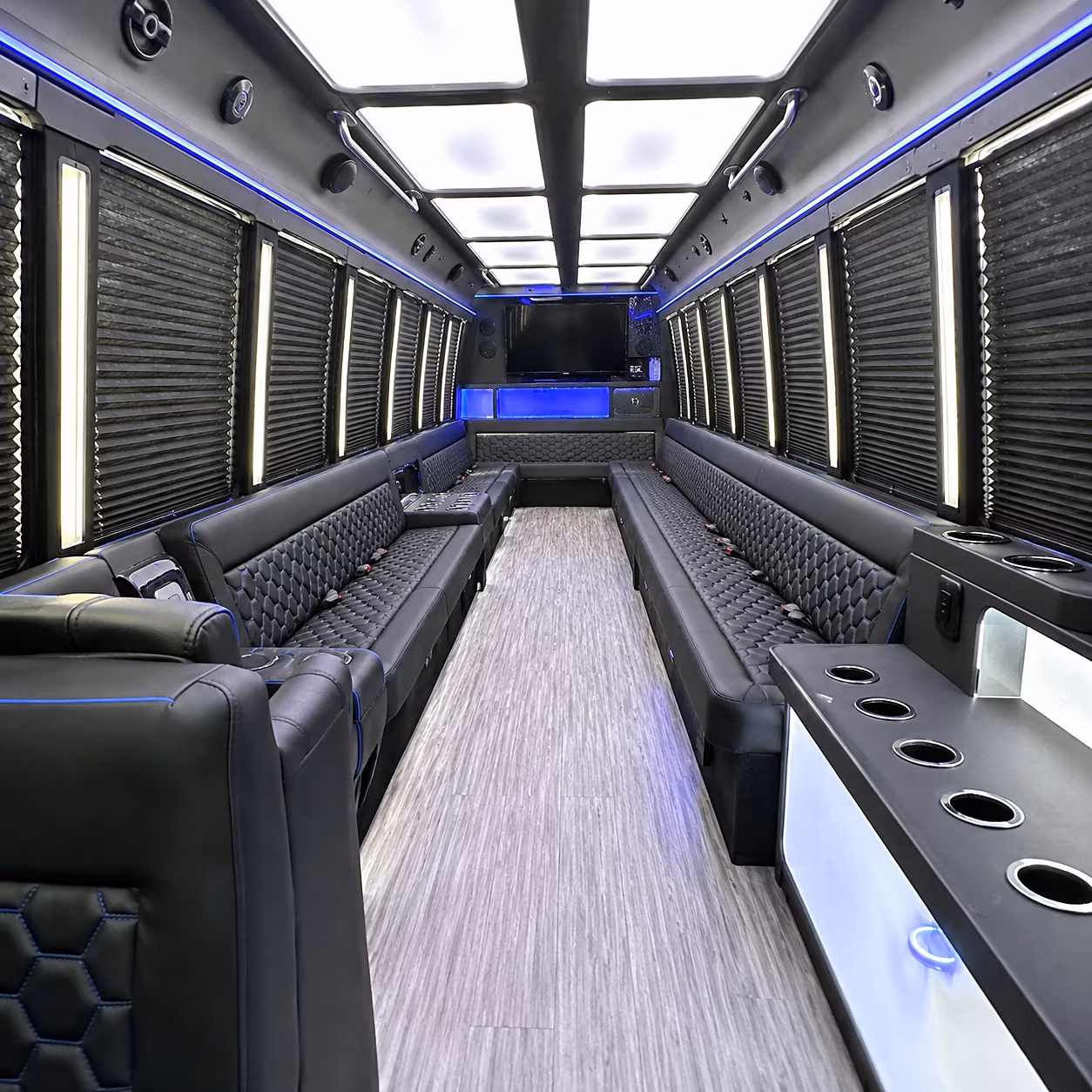 50 Passenger Party Bus Inside
