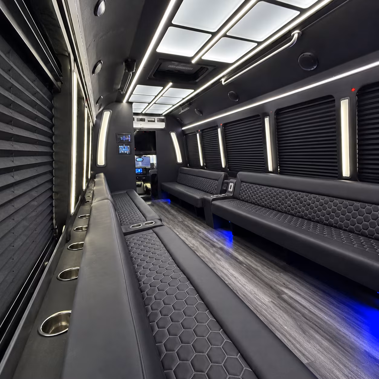 Riverside Bachelor & Bachelorette Transportation party bus exterior