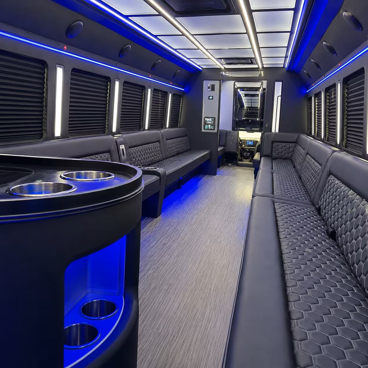 Riverside Birthday, Sweet 16, & Quinceañera Transportation party bus exterior