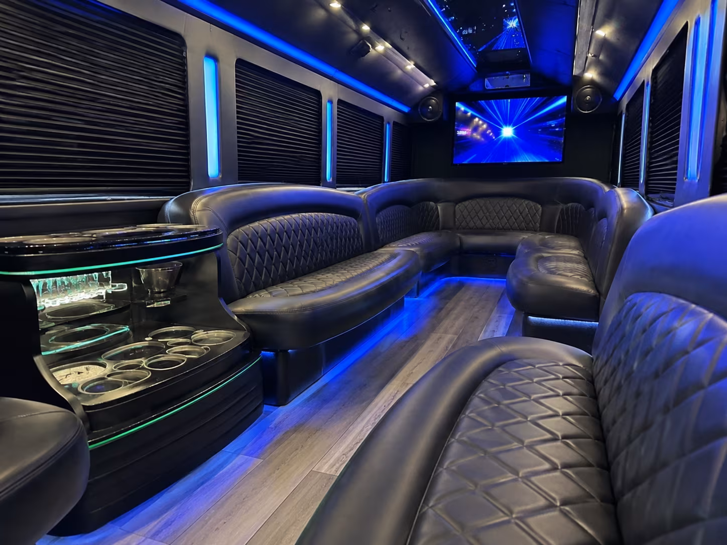 Riverside Concert & Music Festival Transportation party bus interior