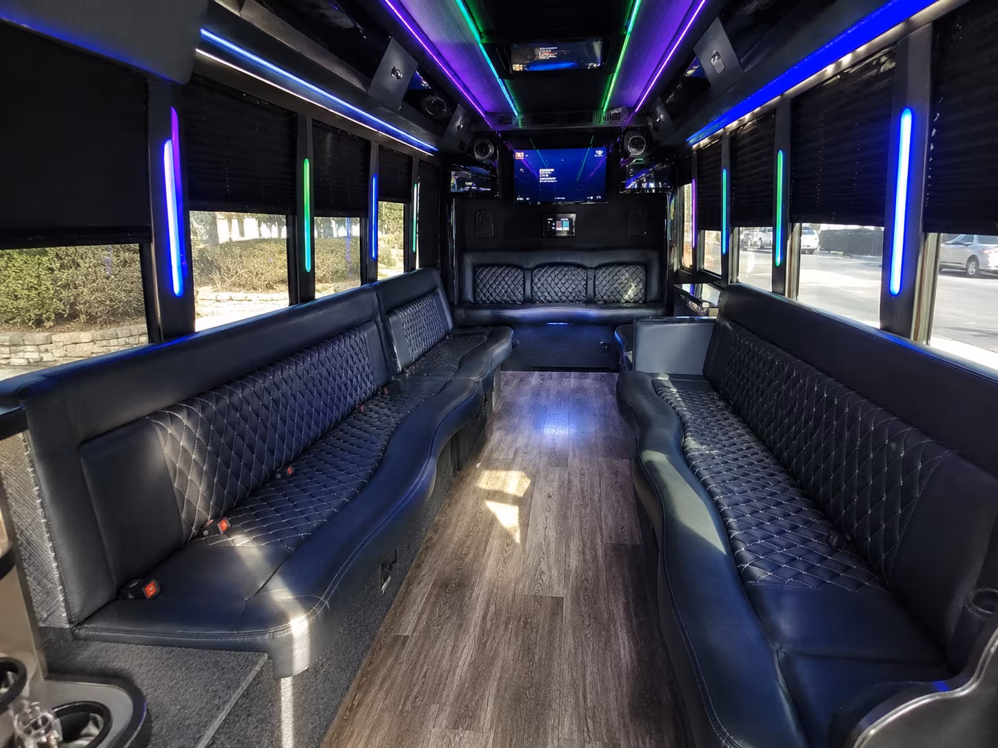 Riverside Private Event Transportation party bus exterior