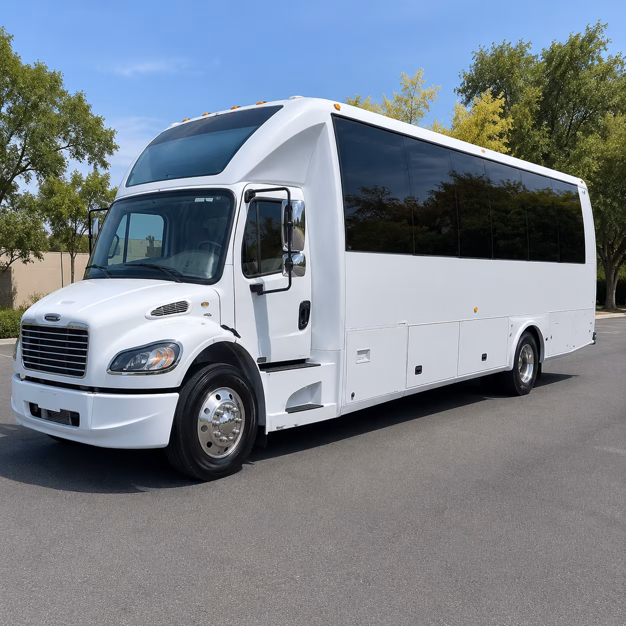 Riverside Private Event Transportation party bus exterior