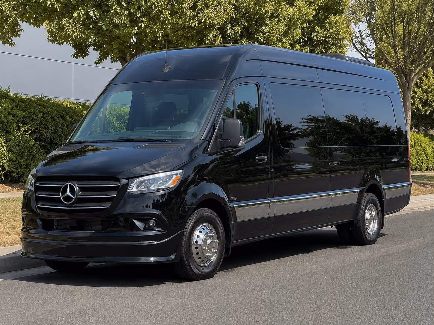 Riverside School Event Transportation party bus exterior