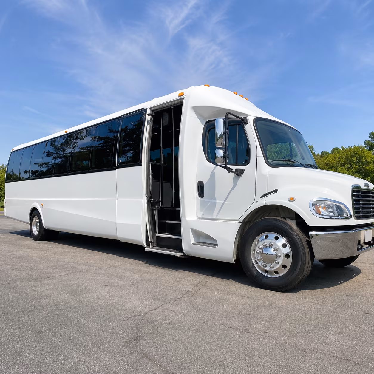 Riverside School Event Transportation party bus interior