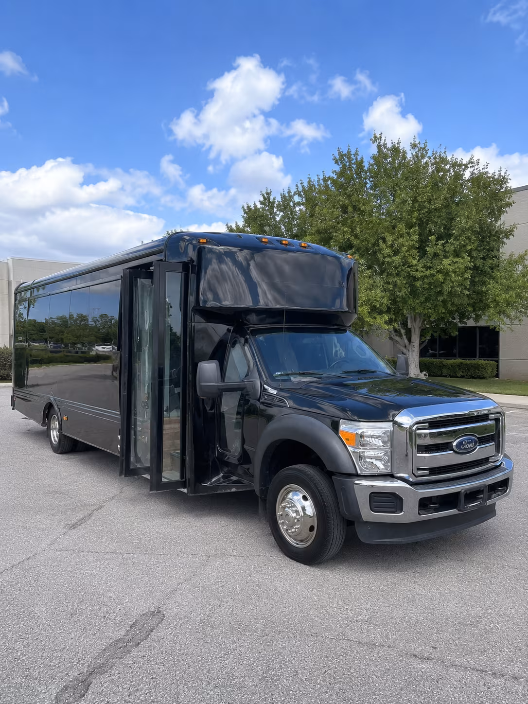 Riverside Sporting Event Transportation party bus exterior