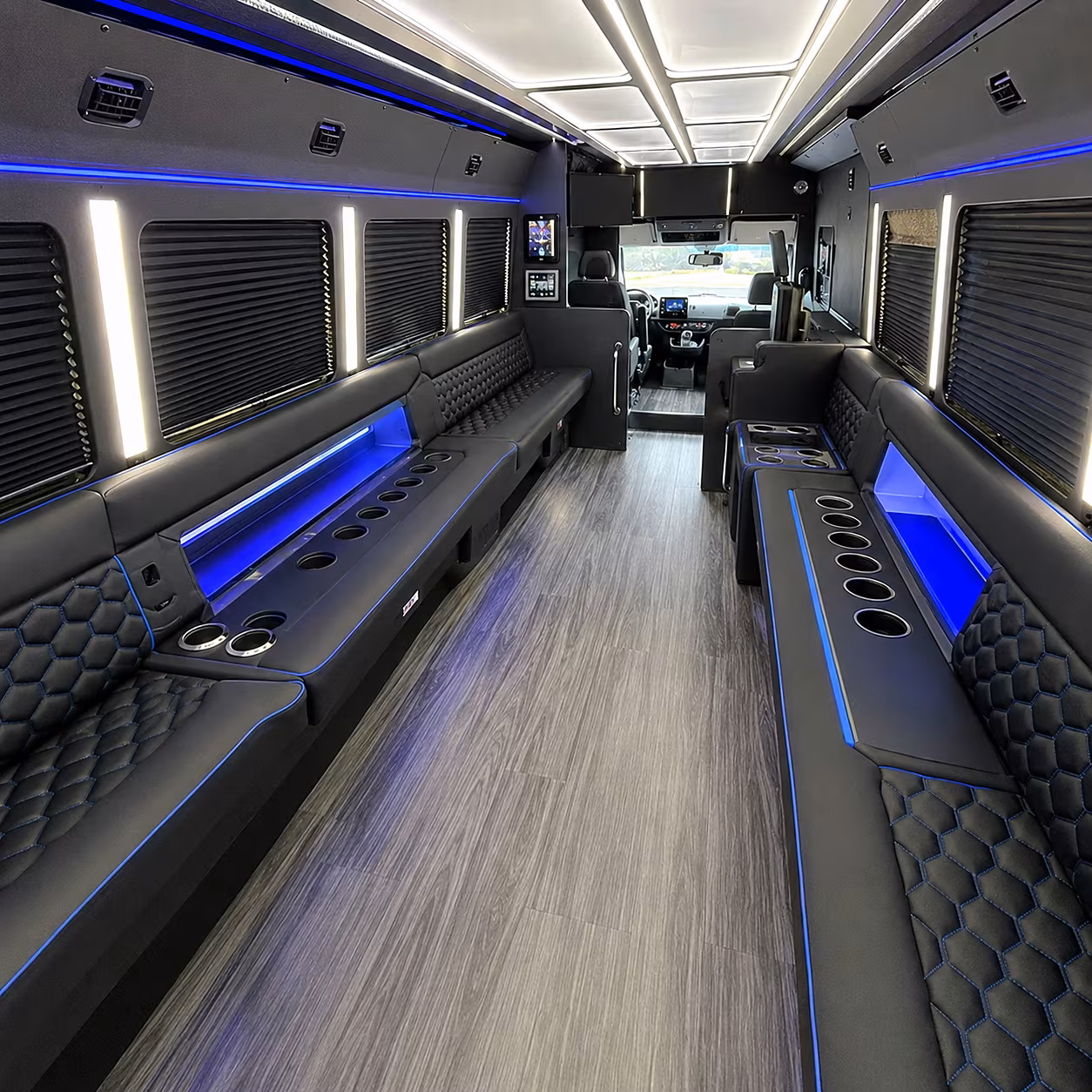Riverside Sporting Event Transportation party bus interior