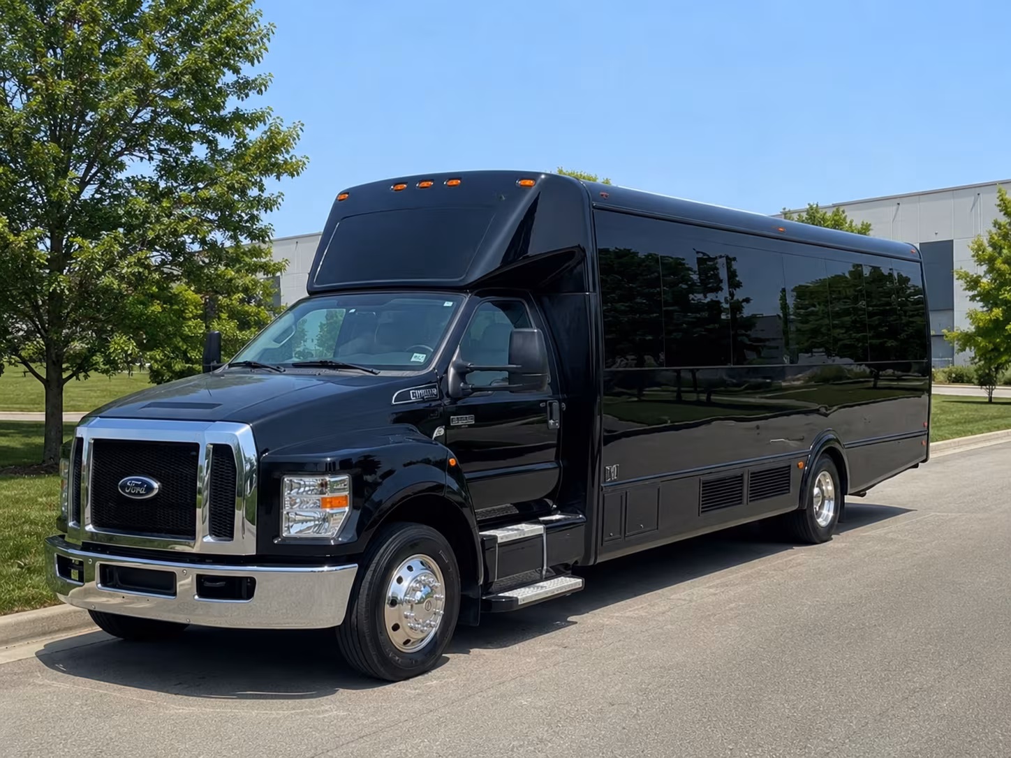 Riverside Wedding Transportation party bus exterior