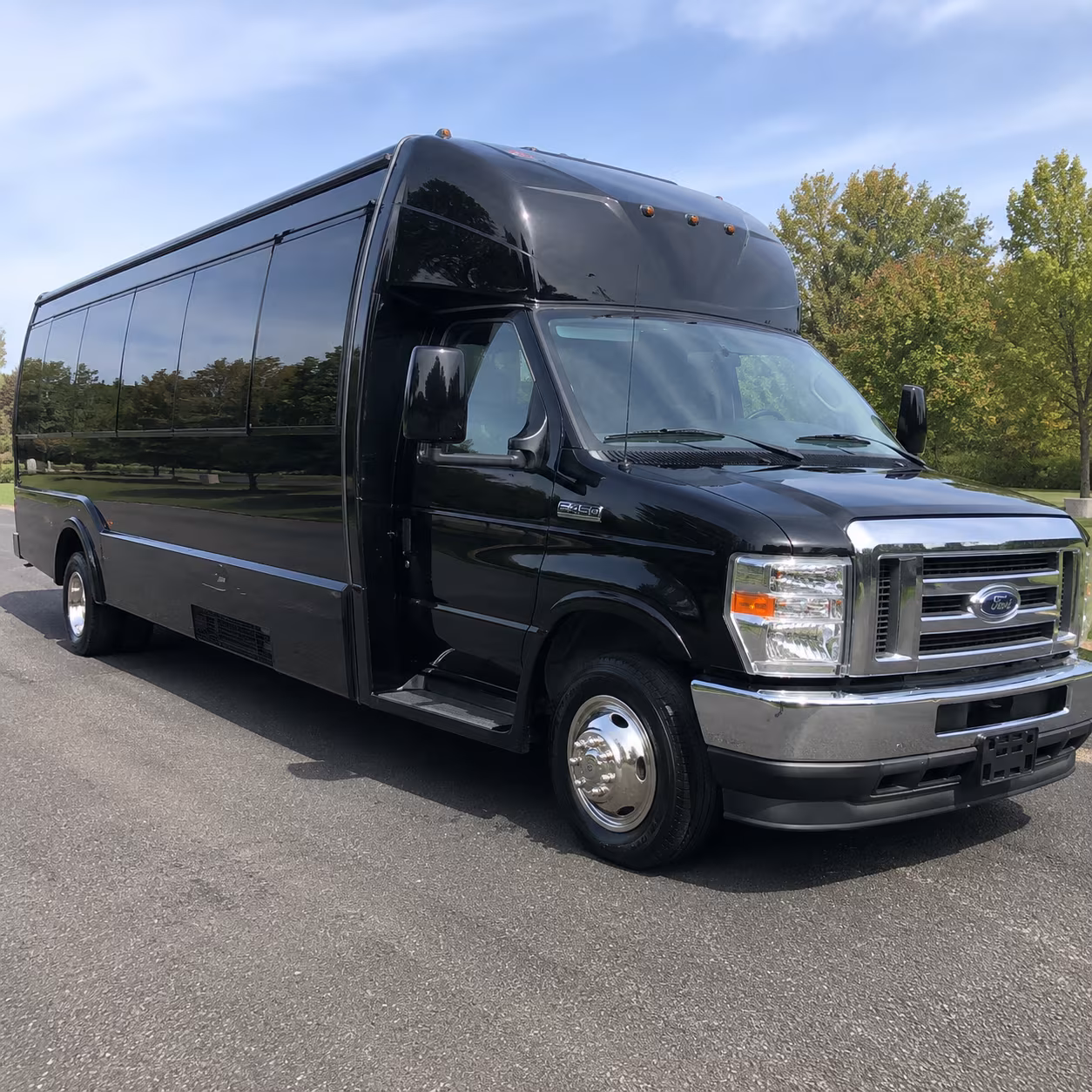 Riverside Wedding Transportation party bus exterior