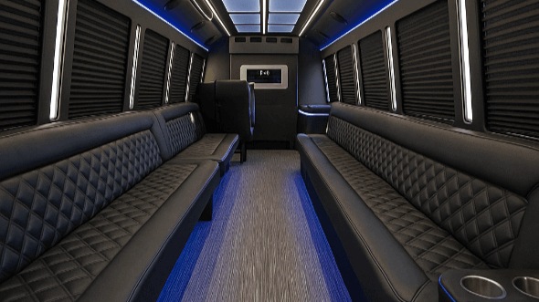 Interior of Charter Bus Company Ontario's 20 Passenger Party Bus in Ontario