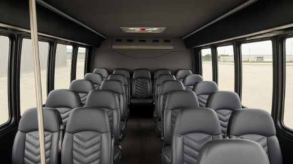 Interior of Charter Bus Company Riverside's 25 Passenger Mini Bus in Riverside