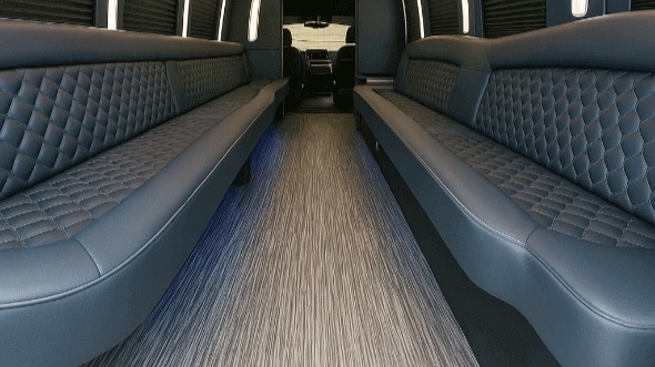 Interior of Charter Bus Company Perris's 25 Passenger Party Bus in Perris