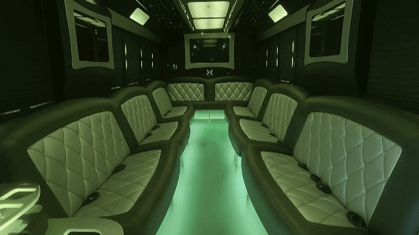Interior of Riverside Party Bus Company's 25 Passenger Party Bus in Riverside
