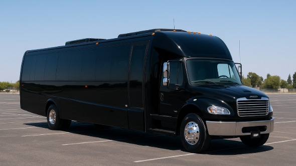 Exterior of Charter Bus Company Moreno Valley's 25 Passenger Party Bus in Moreno Valley