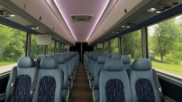 Interior of Charter Bus Company Riverside's 28 Passenger Minibus in Riverside