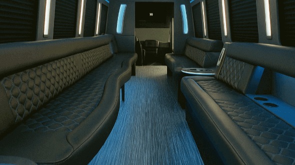 Interior of Charter Bus Company Perris's 28 Passenger Party Bus in Perris