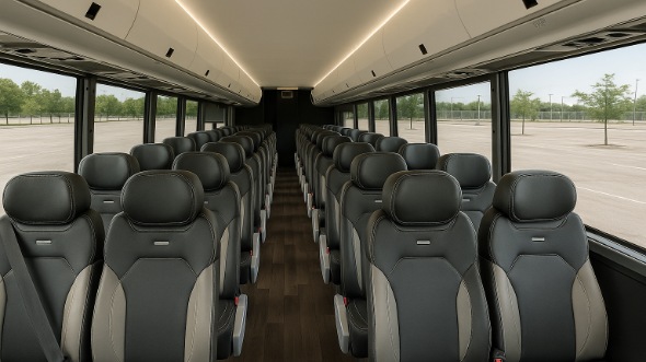 Interior of Charter Bus Company Riverside's 30 Passenger Minibus in Riverside