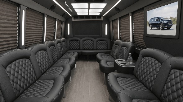 Interior of Charter Bus Company Fontana's 30 Passenger Party Bus in Fontana