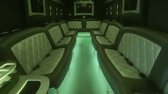 Interior of Charter Bus Company Perris's 30 Passenger Party Bus in Perris