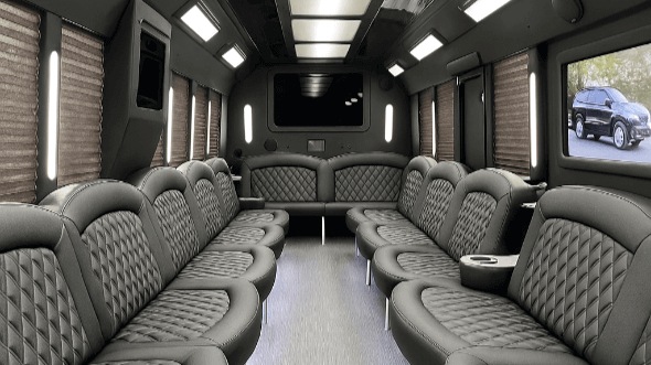 Interior of Charter Bus Company Redlands's 30 Passenger Party Bus in Redlands
