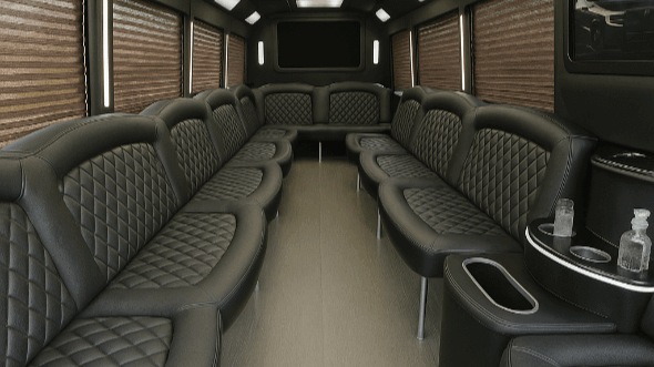 Interior of Charter Bus Company Colton's 40 Passenger Party Bus in Colton