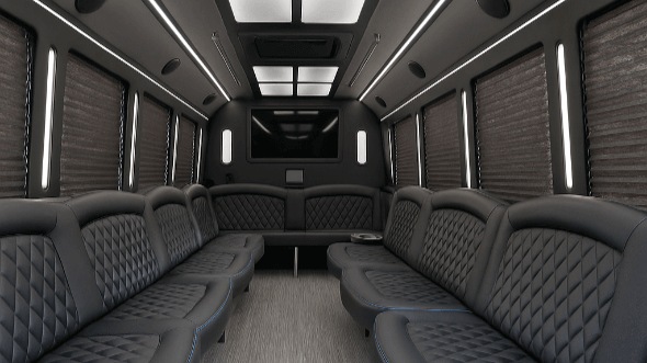 Interior of Charter Bus Company Rialto's 40 Passenger Party Bus in Rialto