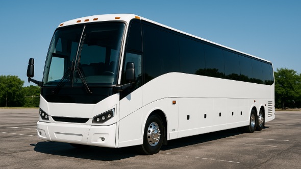 Exterior of Charter Bus Company Redlands's 40 Passenger Party Bus in Redlands