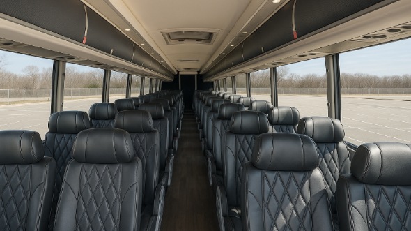 Interior of Charter Bus Company Riverside's 44 Passenger Charter Bus in Riverside