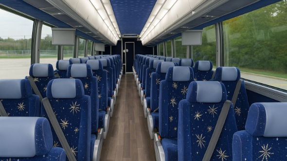 Interior of Charter Bus Company Riverside's 46 Passenger Charter Bus in Riverside