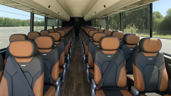 Interior of Charter Bus Company Riverside's 48 Passenger Charter Bus in Riverside