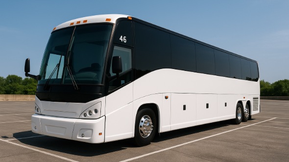 Exterior of Charter Bus Company Corona's 50 Passenger Party Bus in Corona