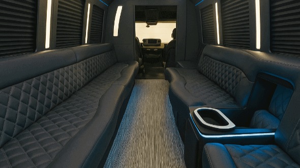 Interior of Charter Bus Company Colton's 50 Passenger Party Bus in Colton