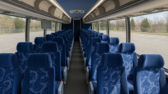 Interior of Charter Bus Company Riverside's 51 Passenger Charter Bus in Riverside