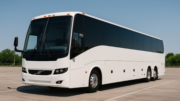 Exterior of Charter Bus Company Riverside's 54 Passenger Charter Bus in Riverside