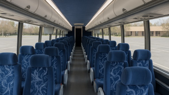 Interior of Charter Bus Company Riverside's ADA Charter Bus in Riverside